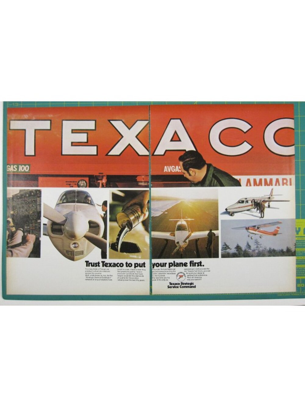 Print Ad Texaco Strategic Service Command Aviation Airplanes 2 PG Vintage 1970s